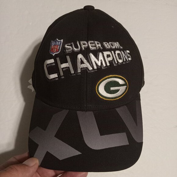 Green Bay Packers Super Bowl XLV Champions Reebok Onfield Hat/Cap OSFA - Picture 1 of 7